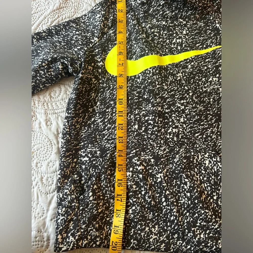 Nike Dri-fit M pullover/composition book print. Neon swoosh/SWOOSH word on back